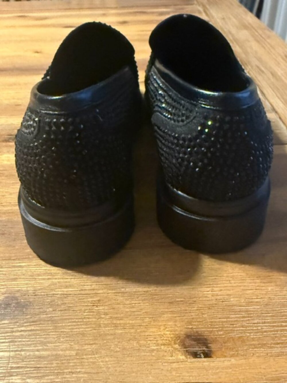 NWOB New York & Company Black Abigail Rhinestone Loafers NWOB Size 8 - Picture 4 of 5